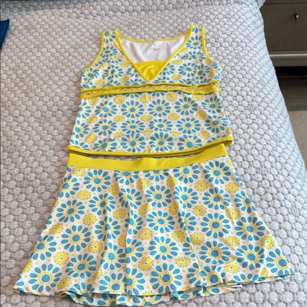 SALE Wimbledon Bright Yellow and Aqua Blue Tennis Set